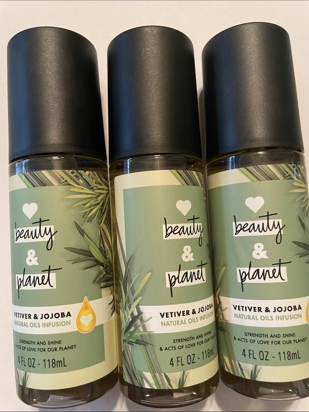 Love Beauty & Planet Vetiver & Jojoba Natural Oils Infusion X3 Bundle New